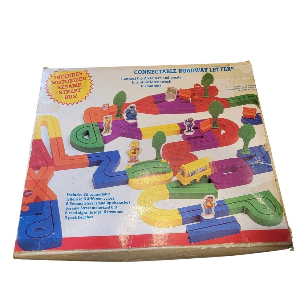 Vintage 1988 Sesame Street Alphabet Roadway Playskool All Letters Korea READ